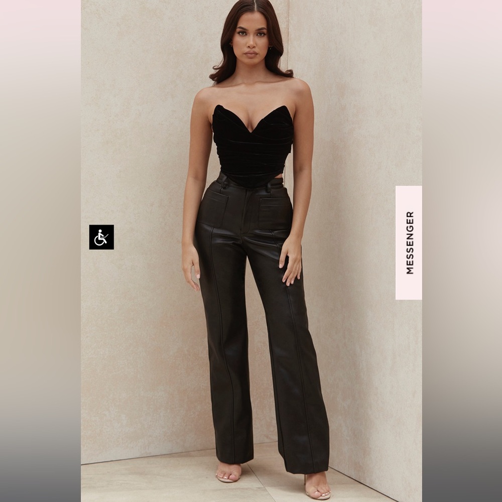 Black vegan leather trousers (Grainne)